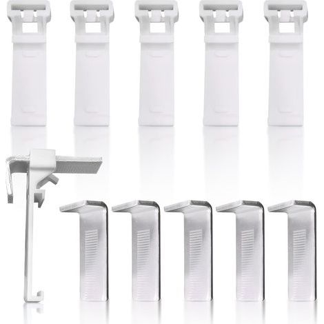 Lot de 8 supports de fixation, support de serrage pour store enrouleur pour store enrouleur double, sans perçage, kit d'accessoires de remplacement, fenêtre (1/5)