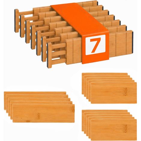 Bamboo Drawer Dividers, 22-Piece Adjustable Set (1/5)