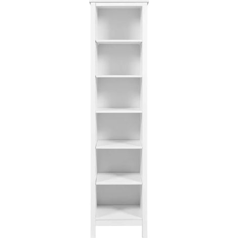 Mobile Libreria Soggiorno Camera Alta in Legno MDF Bianco 6 Ripiani (1/5)