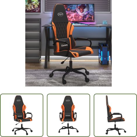 vidaXL Gamingstuhl Schwarz Orange - Gaming-Stuhl Schwarz und Orange Kunstleder (1/5)
