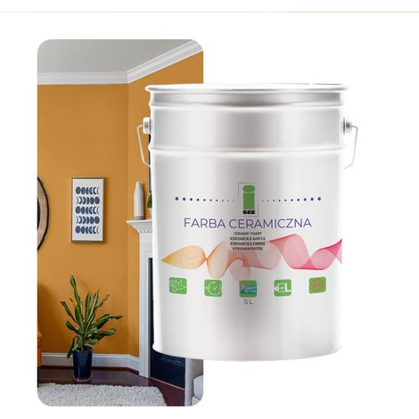 Peinture murale céramique lavable, dorée, terre cuite claire, 5 L (1/5)