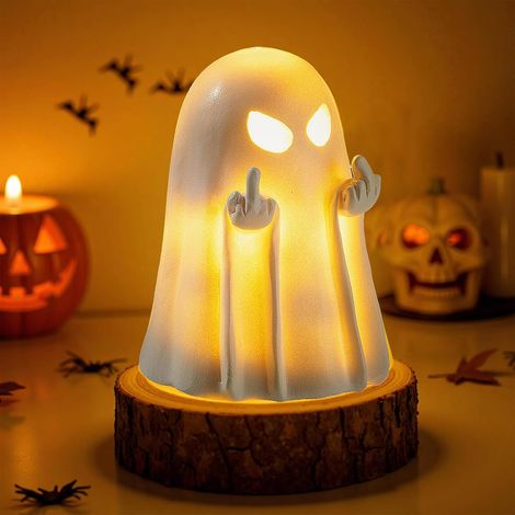 Décorations d'Halloween d'intérieur lumineuses - Cadeau de fantôme amusant - Fantôme effrayant - Cadeau pour femme et homme - Design original - Main droite - Créez une atmosphère festive (1/5)