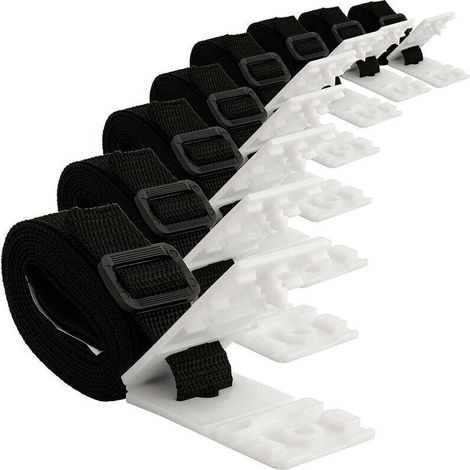 Enrouleur de bâche de piscine – Kit de 8 sangles nylon 6 pieds – Fixation robuste pour couvertures solaires 10 à 24 pieds – Facile à installer