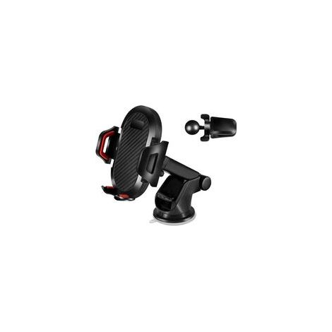 Supporto per auto 3 in 1: compatibile con cruscotto, parabrezza e bocchette dell'aria, rotazione a 360°, braccio lungo con ventosa potente - Crezuo