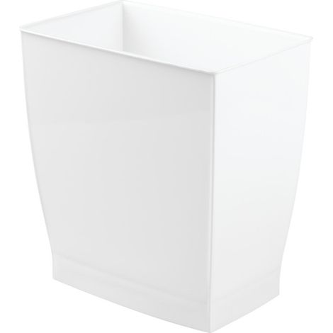 iDesign 64770EU Mono Cestino Rifiuti, Rettangolare, Plastica, Bianco, 28.5x17.75x30.5 cm (1/3)