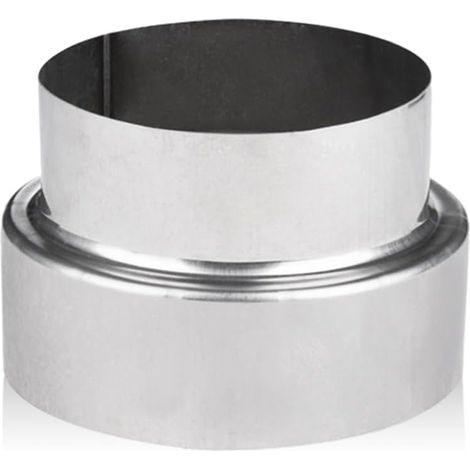 Ofenrohr-Reduzierstück, Edelstahl-Rohradapter, einwandige Reduzierung von 120 mm auf 100 mm Durchmesser, Ofenanschluss, Silber (1/5)