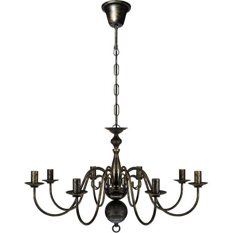 vidaXL Lampadario Stile Antico Metallo Nero Lampadine 8 x E14