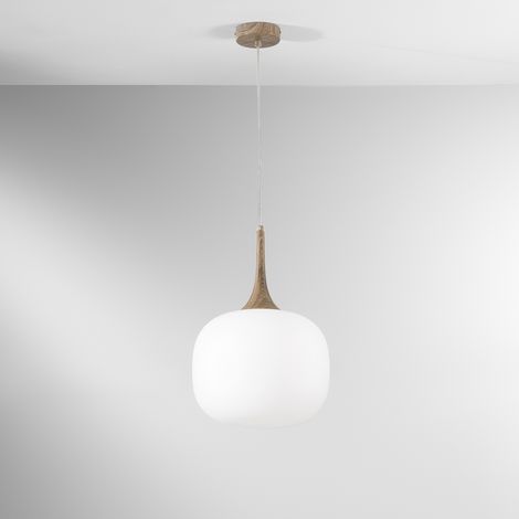 Lámpara colgante moderna con luz de vidrio opalino blanco Jaipur