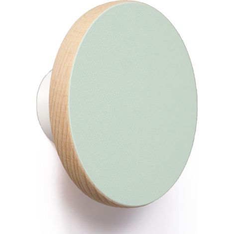 Crochet Porte Manteau / Crochet Mural Basic - Rond 65 mm, en Bois (Vert Pastel) (1/5)