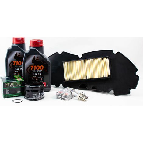 Kit Révision Filtres Bougies pour PIAGGIO MP3 530 HPE Exclusive ABS de 2022 à 2024 - MOTUL 7100 5w40 2L