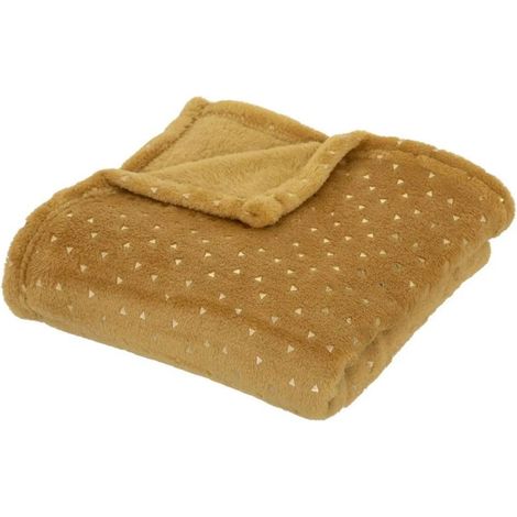 Plaid Flanelle Enfant Berlingot 75x100cm Ocre (1/3)