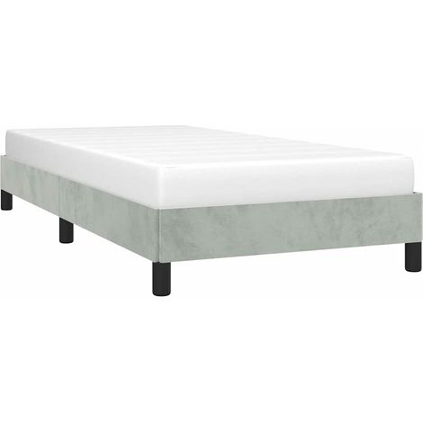 vidaXL Cadre de lit sans matelas gris clair 100x190 cm velours (1/5)