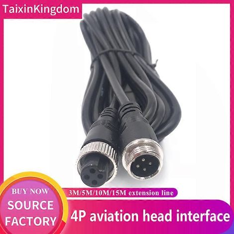 Câble d'extension de surveillance embarquée étanche et anti-interférences 4P avec connecteur aviation (3 m) du fabricant, 3 m / 5 m / 10 m / 15 m (1/5)
