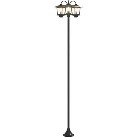 3-Head Lamp Post Black 16 x 16 x 187 cm Aluminum and ABS vidaXL