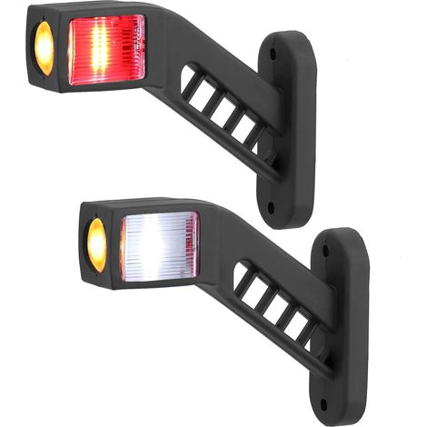 Lot de 2 feux de position latéraux LED 12-30V Lampe de Dégagement de Contour de Feu de Gabarit Latéral Universel pour Voiture SUV Van Lorry Rvs Bus Bateau Remorque LED Camion - 140mm (1/5)