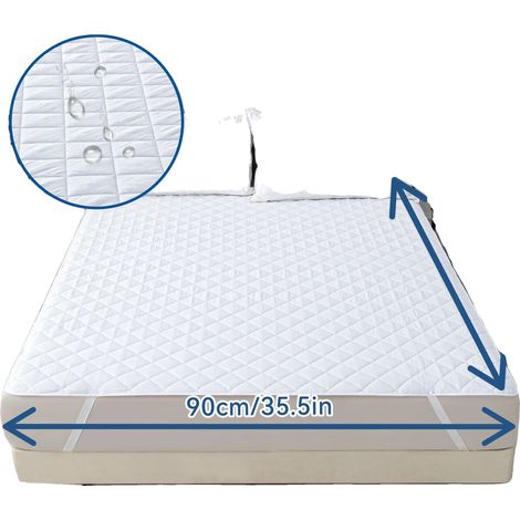Coprimaterasso, design trapuntato, protezione impermeabile, bianco, 160x200 cm (1/2)