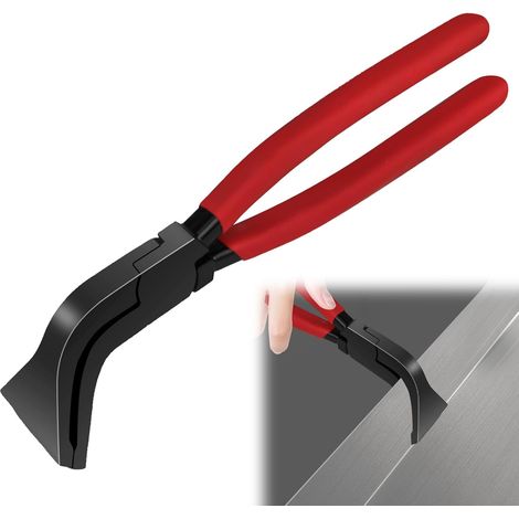 Pince à Plier 45°, Pinces Pliante 60 mm Mâchoire, Multifonction Pince à Tôle avec Poignée Antidérapante, Rouge Pinces Plate Plieuse Tole pour Couvreurs (1/5)