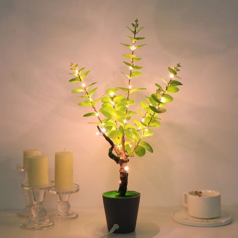 Lampe Veilleuse Plante Simulée - Arbre Bonsaï LED Vert - Éclairage Décoratif Chambre - USB Alimenté - 1 Pièce (1/5)