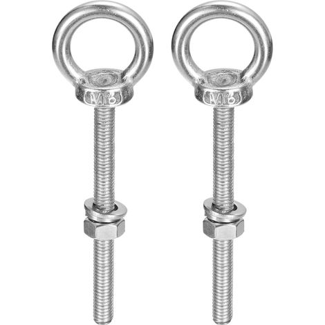 2 Ensembles Boulons à Œil M6 x 70mm avec Écrou Rondelle (1/5)