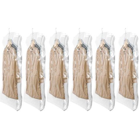 BUNTHAUS 6 Jumbo 70x145cm Sacs de Rangement sous Vide Suspendus pour vêtements, Housse sous Vide pour costumes, manteaux, vestes, Economisez 80% d'espace organisateur de placard Sacs à Vide (1/5)