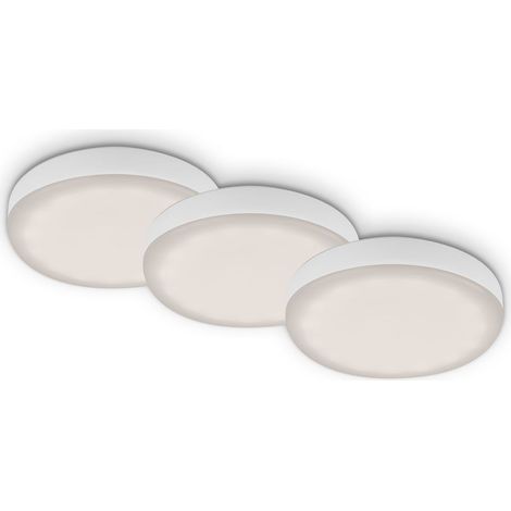 LED Einbauleuchten 3er Set 3W IP44 4000K weiß Metall-Kunststoff Ø7,5cm Briloner