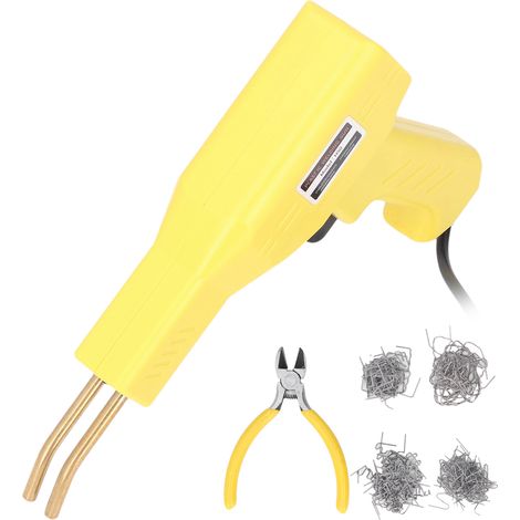 Kit de soudure plastique 50W pour réparation pare-chocs voiture, pistolet à souder jaune avec agrafes, outil garage, machine à réparer, prise UE 220V (1/5)