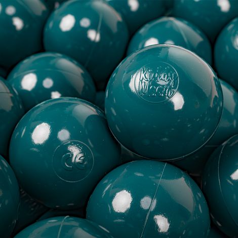 KiddyMoon 200 Balles/7Cm Balles Colorées Plastique Pour Piscine Enfant Bébé Fabriqué En EU, Turquoise Foncé (1/4)