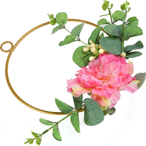 Couronne de fleurs artificielles pour demoiselle d'honneur, guirlande à main, décoration murale, intérieure ou de plafond (SPH5638) (1/5)