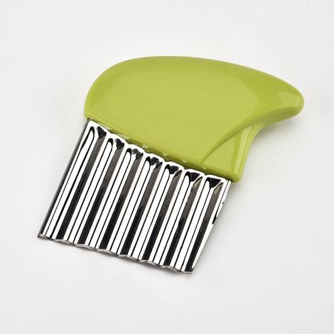 Kaelt - 1 pc trancheuse de pommes de terre en acier inoxydable lame ondulée coupe-croustilles trancheuse froissée hachoir à légumes (vert) (1/5)