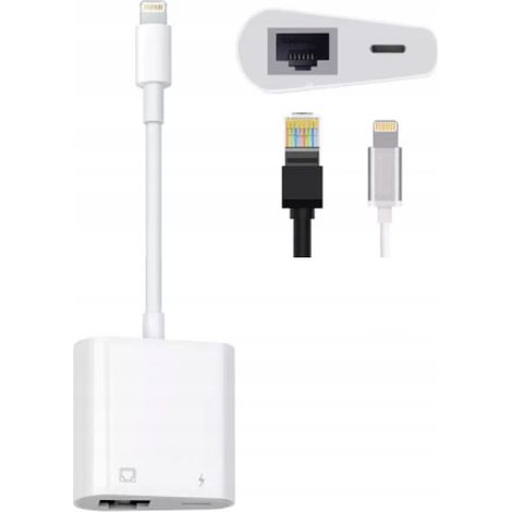 Scheda di rete Lightning Ethernet RJ45 LAN Adapter iPhone iPad Zenwire BYL-2210 (1/5)