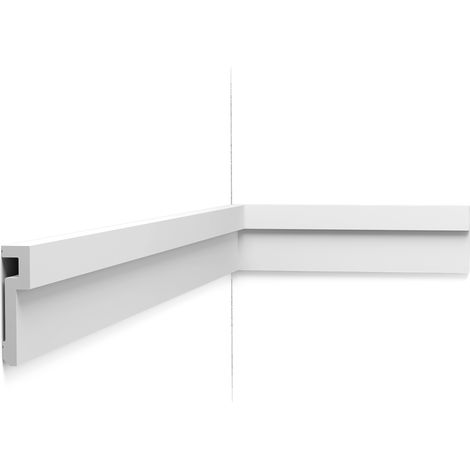 PX198 Cimaise murale Orac Decor - 2,0x8,3x200cm (h x p x L) - moulure décorative polymère Carton 8 pièces (1/5)