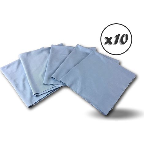 Lot 5 lavettes micro surfaces vitrées Nettoyage sans traces 3939 cm - Quantité x10 lots - Lot 5 lavettes microfibres (1/5)