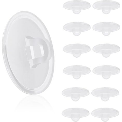 Lot de 50 crochets de plafond auto-adhésifs robustes en plastique transparent sans perçage pour décoration de salon, 22 mm (1/5)