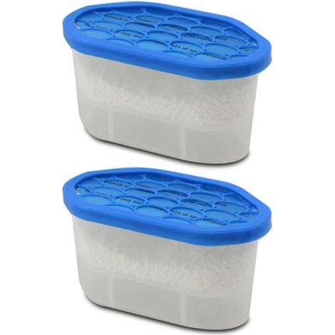Lot de 2 déshumidificateur, absorbeur d'humidité 180 gr,capacité 350 ml - Longueur 15 x Profondeur 8.5 x Hauteur 8.5 cm (1/3)