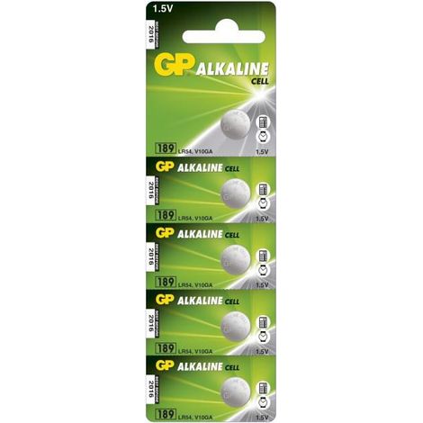 GP Battery LR54 (189) Pile Alcaline, 10 Pièces - Compatible LR1130 (W126074986)