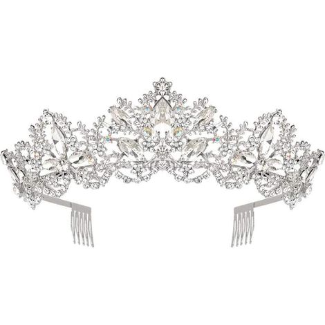 Couronne de cristal, diadème de strass de zircone de cuivre incrusté de fleurs de cristal