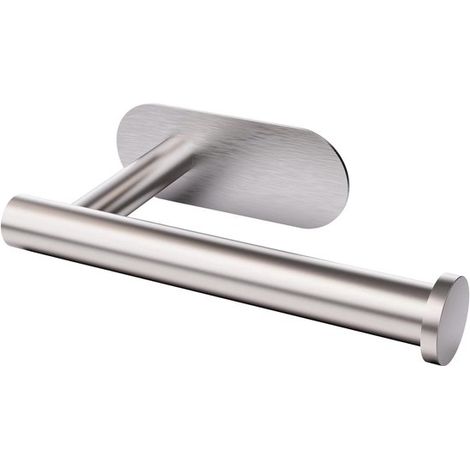 Soporte para rollo de papel higiénico autoadhesivo de acero inoxidable, no requiere perforación, fuerte adherencia e impermeable.