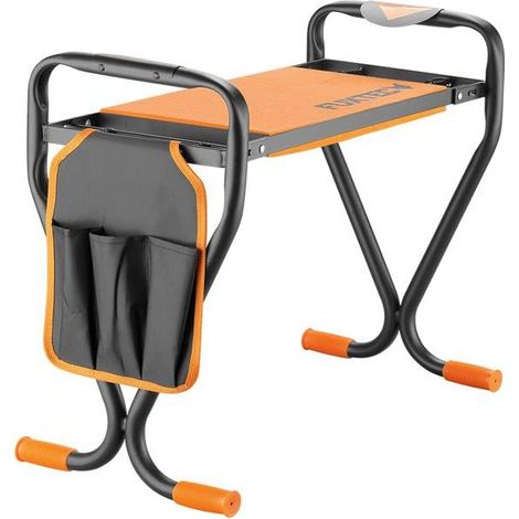 Agenouilloir de jardin - FX-KB1 - noir orange, 100 kg, avec rangement (1/5)