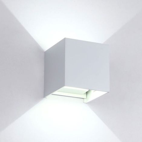 Applique Led Cube Spotlight 12w Double Lumière Ip65 Blanc (1/3)
