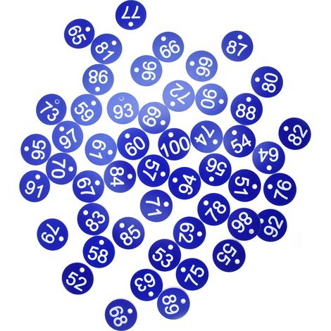 50 étiquettes numérotées (51-100) bleues pour l'élevage (bétail, apiculture, reproduction). (1/5)