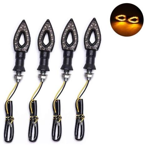 4pcs indicateur de moto 12 LED flèche clignotant 12V étanche universel moto scooter tout terrain.