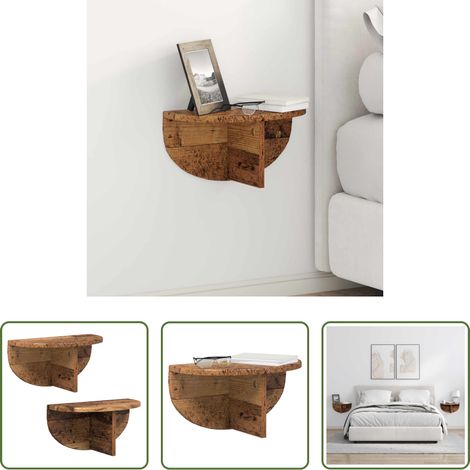 Étagère bois ancien - Étagère Murale Montage mural 2 pcs Bois ancien 38 x 19 x 19 cm (1/5)