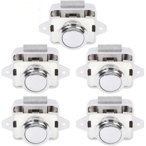 BUNTHAUS PA Bouton Poussoir Serrure Loquet Fermeture Porte Placard Caravane Camping-Car 5 Pièces Argent (1/4)