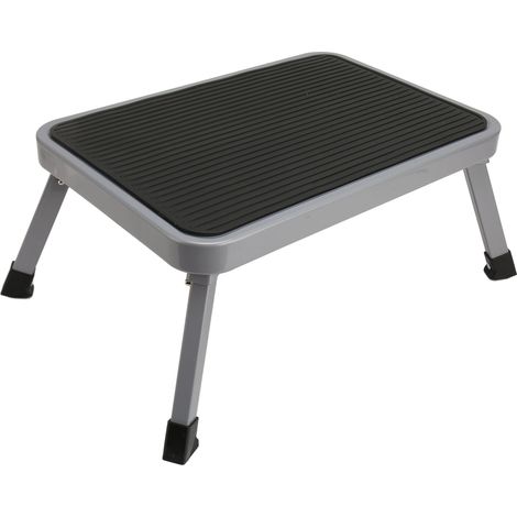 Tabouret pliant léger et robuste en alliage, pieds en caoutchouc épais, poignée, escabeau à 1 marche pour enfants et adultes (1/5)