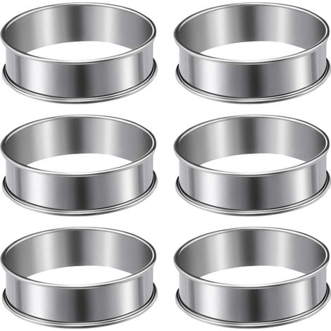 6 pièces en acier inoxydable, couleur primaire, 8 cm (1/5)