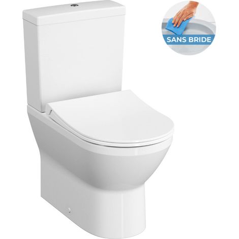 Vitra Integra Pack WC à poser sans bride avec abattant frein de chute et réservoir, Blanc (9859-003-7202-SP) (1/3)