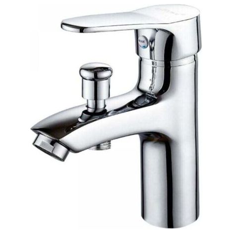 Mitigeur de baignoire monotrou à double usage chaud et froid – Alliage métallique avec limiteur de température – Installation simple