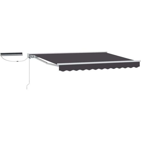 Store banne motorisé rétractable, blanc et gris anthracite, 2,5 x 2 mètres (1/5)
