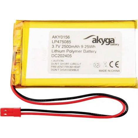 Pacco batteria x Batteria ricaricabile speciale Akyga LP475085 LiPo 3.7 V 2500 mAh