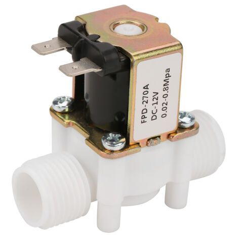 Électrovanne d'eau 12V NC G1/2 en plastique – Pour machine à laver et irrigation – Température fluide 0-55°C – Pression 0,02-0,8 MPa (1/5)